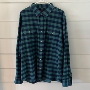 Untuckit green/blue flannel shirt
